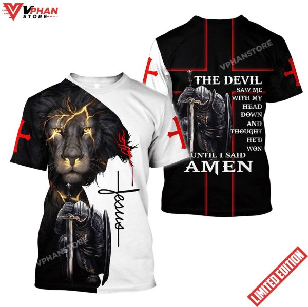 Lion Jesus And Knight Templar Jesus Shirt