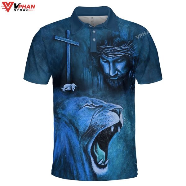 Lion Jesus And Lamb Religious Easter Gifts Christian Polo Shirt & Shorts