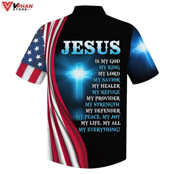 Lion Jesus Is My God My King Tropical Outfit Hawaiian Summer Shirt