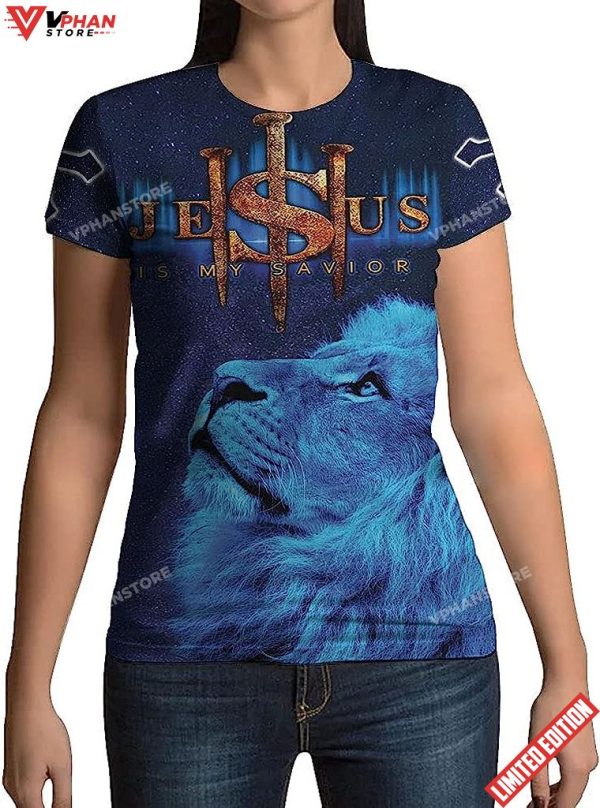 Lion Jesus Is My Savior Way Maker All Over Printed 3D T Shirt