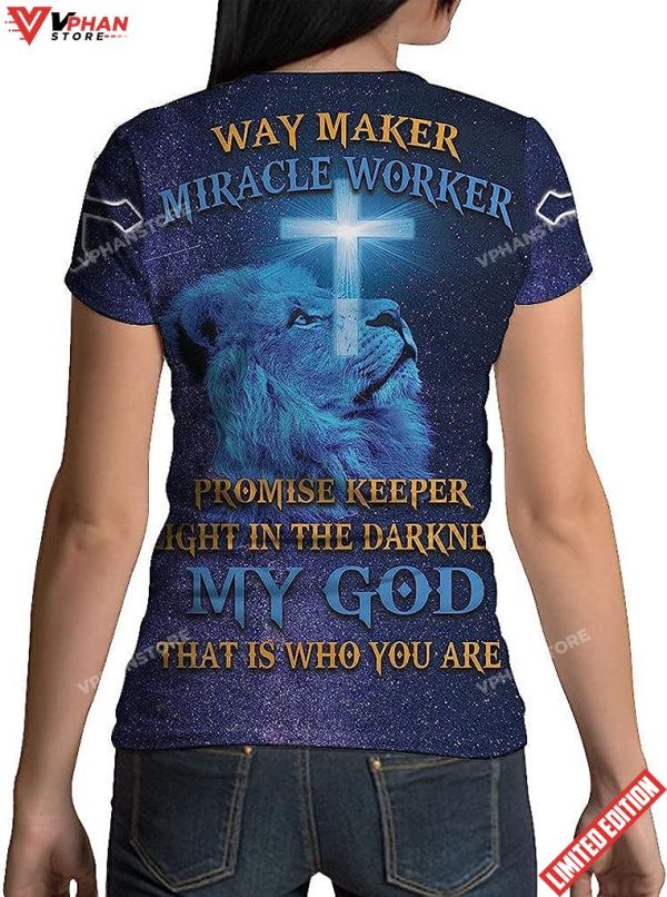 Lion Jesus Is My Savior Way Maker All Over Printed 3D T Shirt