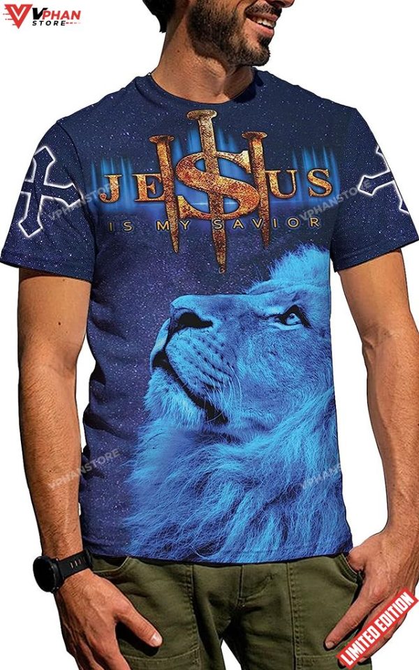 Lion Jesus Is My Savior Way Maker All Over Printed 3D T Shirt