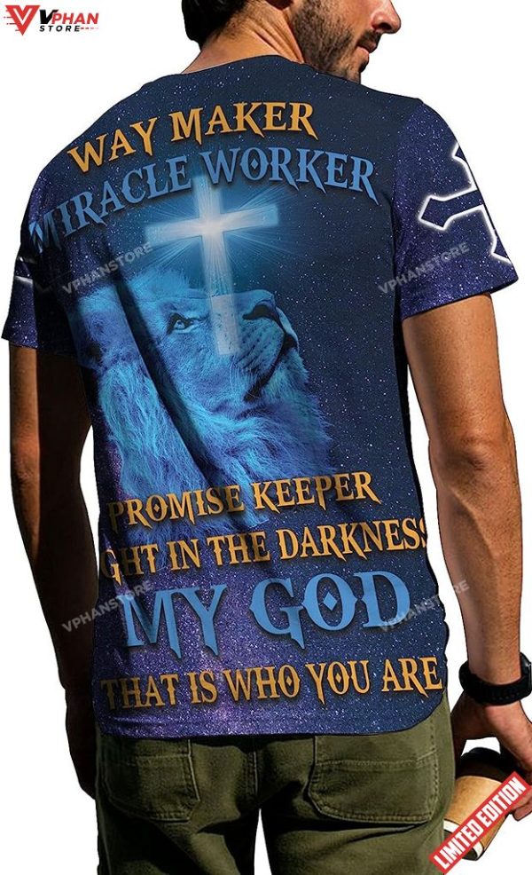 Lion Jesus Is My Savior Way Maker All Over Printed 3D T Shirt