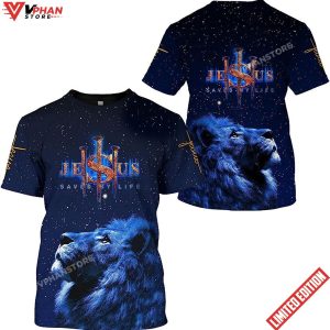 Lion Jesus Saved My Life All Over Printed 3D T Shirt 1