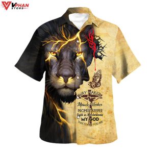 Lion Jesus Way Maker Miracle Worker Tropical Outfit Hawaiian Summer Shirt 1