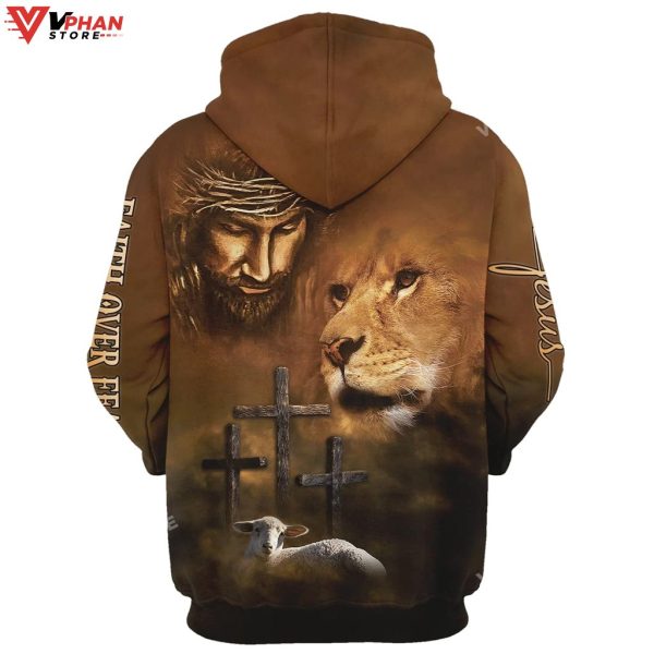 Lion Lamb Jesus Faith Over Fear Men & Women Christian Hoodie