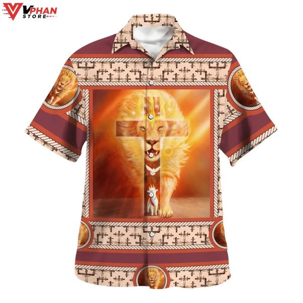 Lion Of Judah Lamb Of God Dove Christian Gift Hawaiian Summer Shirt