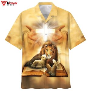 Lion Of Judah Lamb Of God Jesus Christ Tropical Hawaiian Summer Shirt 1