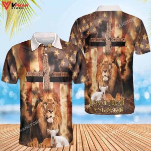 Lion Of Judah Lamb Of God Religious Christian Polo Shirt Shorts 1