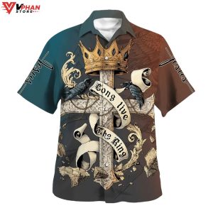 Long Live The King Tropical Outfit Christian Gift Hawaiian Summer Shirt 1