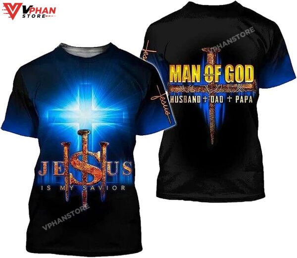 Man Of God Husband Dad Papa Jesus Is My Savior Religious Hoodie