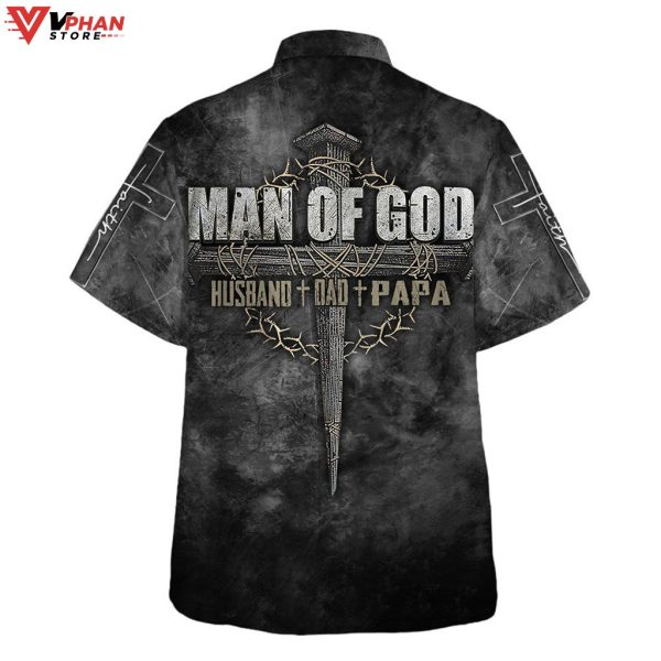 Man Of God Husband Dad Papa Tropical Christian Gift Hawaiian Shirt