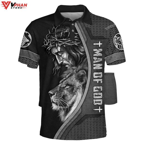 Man Of God Jesus And Lion Religious Gifts Christian Polo Shirt & Shorts
