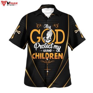 May God Protect My Grand Children Tropical Outfit Hawaiian Summer Shirt 1