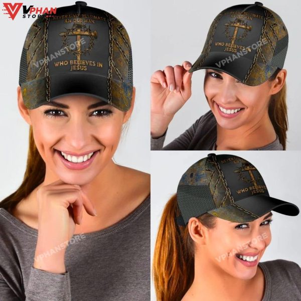 Never Underestimate Who Believes In Jesus All Over Print Christian Classic Hat