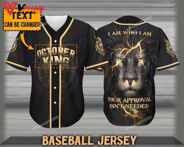 October King I Am Who I Am Religious Easter Gifts Christian Baseball Jersey