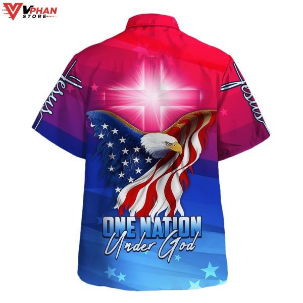 One Nation Under God American Eagle Tropical Outfit Summer Shirt