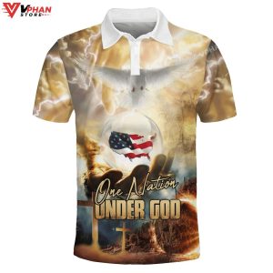 One Nation Under God American Easter Gifts Christian Polo Shirt Shorts 1