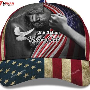 One Nation Under God American Flag And God And Dove Baseball Cap 1