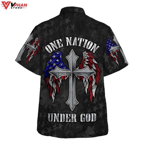 One Nation Under God American Flag Hawaiian Summer Shirt