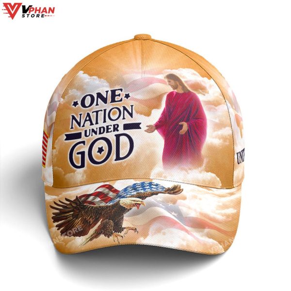 One Nation Under God Jesus Lovers Yellow Baseball Cap