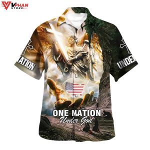 One Nation Under God Christian Christian Gift Hawaiian Summer Shirt 1