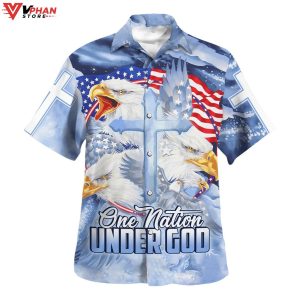 One Nation Under God Christian Gifts Tropical Outfit Hawaiian Shirt 1