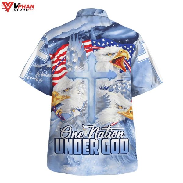 One Nation Under God Christian Gifts Tropical Outfit Hawaiian Shirt