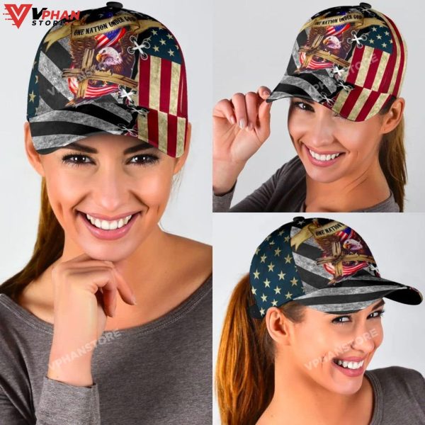 One Nation Under God Cross Eagle Classic Hat