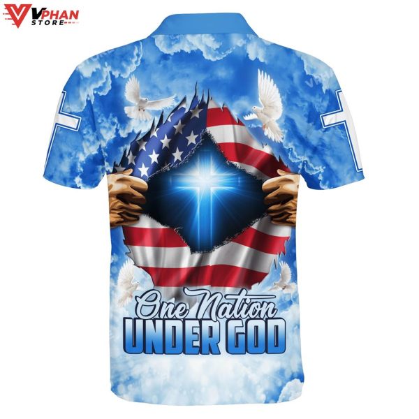 One Nation Under God Cross Easter Gifts Christian Polo Shirt & Shorts