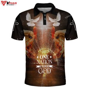 One Nation Under God Dove Easter Gifts Christian Polo Shirt Shorts 1