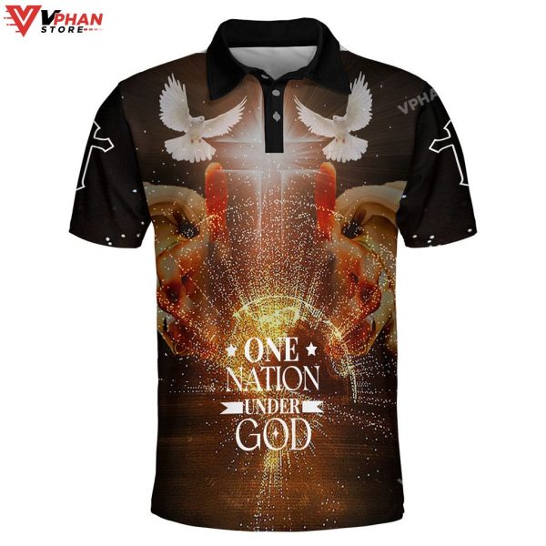One Nation Under God Dove Easter Gifts Christian Polo Shirt & Shorts