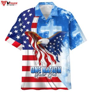 One Nation Under God Eagle American Christian Gift Ideas Hawaiian Shirt 1