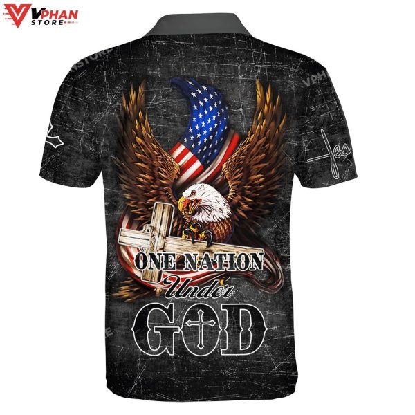 One Nation Under God Eagle American Christian Polo Shirt & Shorts
