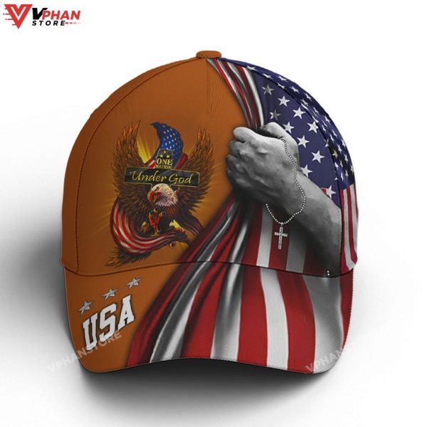 One Nation Under God Eagle American Flag Baseball Patriotic Classic Cap