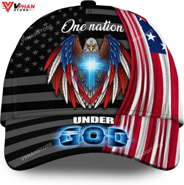 One Nation Under God Eagle Cross Patriots Baseball Cap