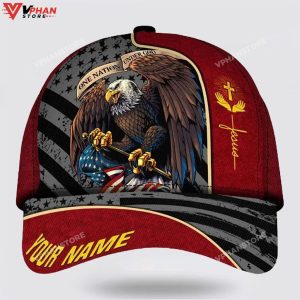 One Nation Under God Eagle Custom Name Classic Hat All Over Print 1