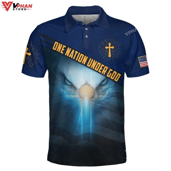 One Nation Under God Eagle Jesus Easter Gifts Christian Polo Shirt & Shorts