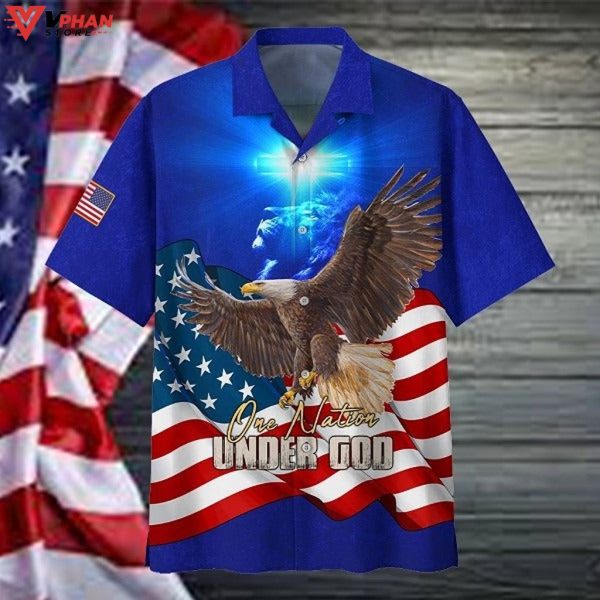 One Nation Under God Eagle Hawaiian Shirt For Men & Women