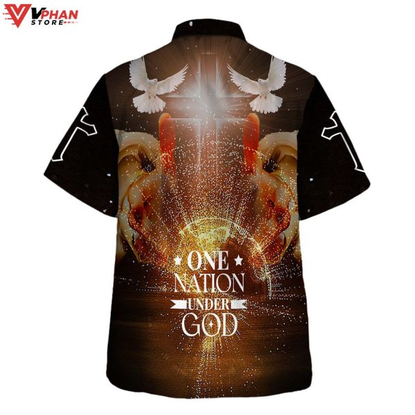 One Nation Under God Hand Of God Tropical Outfit Hawaiian Shirt