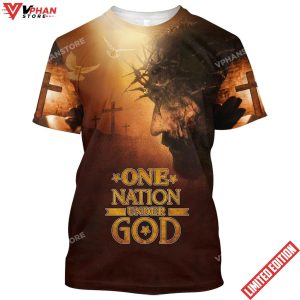 One Nation Under God Jesus 3d All Over Print Shirt 1