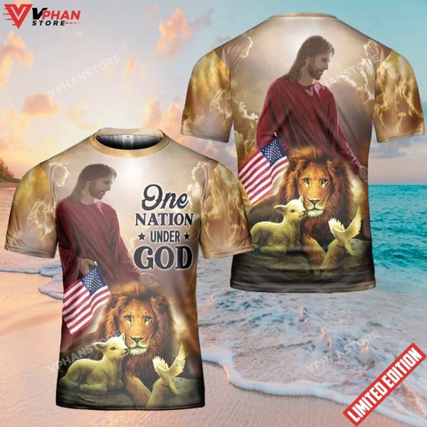 One Nation Under God Jesus 3d T Shirt