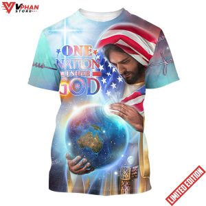 One Nation Under God Jesus American 3d All Over Print Shirt 1