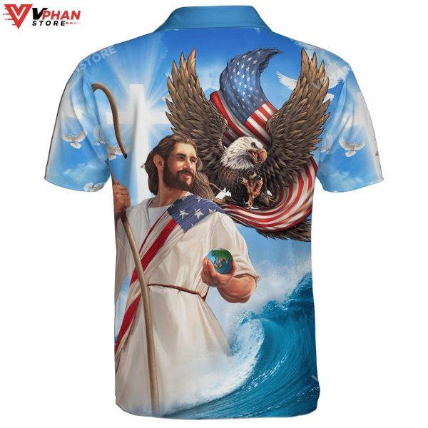 One Nation Under God Jesus American Easter Christian Polo Shirt & Shorts