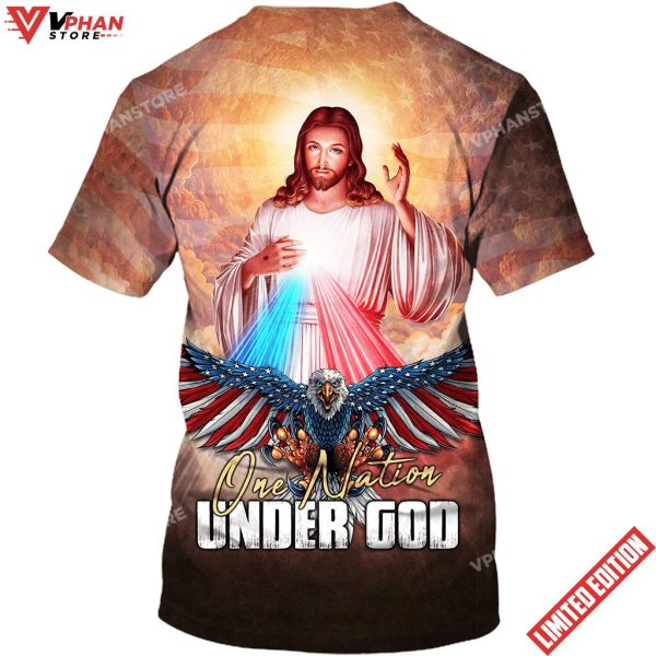 One Nation Under God Jesus And American Eagle 3d Shirt