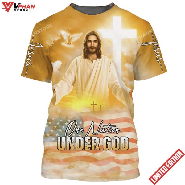 One Nation Under God Jesus Arms Wide Open 3d Shirt