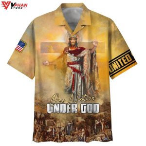 One Nation Under God Jesus Christ Christian Hawaiian Shirt 1