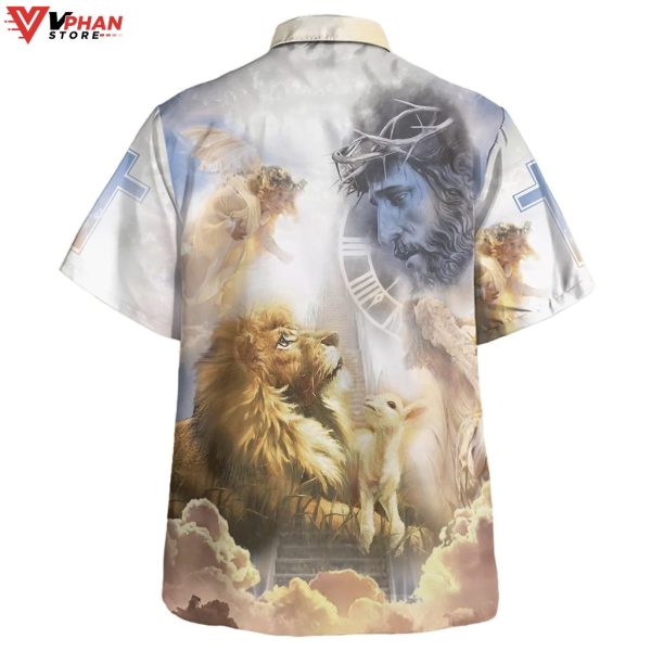 One Nation Under God Jesus Christ Lion And Lamb Hawaiian Summer Shirt