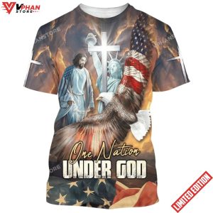 One Nation Under God Jesus Christian 3d Shirt 1