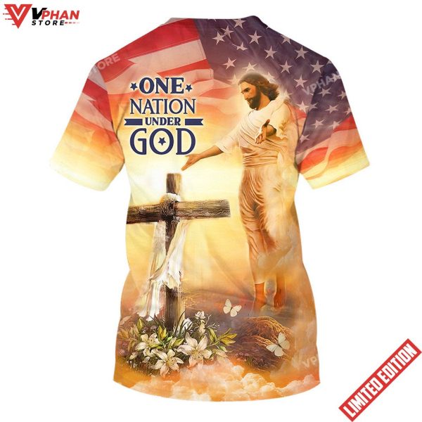 One Nation Under God Jesus Cross 3d All Over Print Shirt